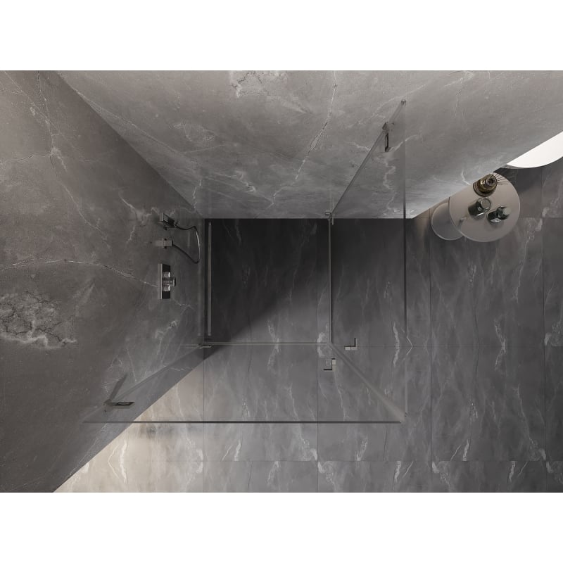 Mexen Lunar-B Duo cabine de douche pivotante 90 x 90 cm, transparent, nickel brossé - 832-090L-090P-97-00