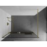 Mexen Kioto+ paroi de douche avec étagère Walk-in 100 x 200 cm, cadre noir, doré - 800-100-121-50-70