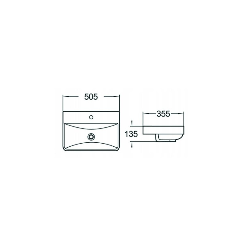 Mexen Dagna lavabo encastré sur plan 50 x 35 cm, blanc - 21995100