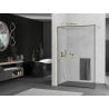 Mexen Kioto+ paroi de douche avec étagère Walk-in 110 x 200 cm, cadre noir, doré - 800-110-121-50-70
