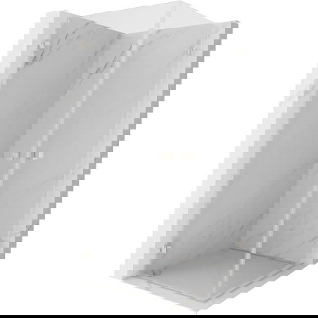 Mexen Lunar-B Duo cabine de douche battante 100 x 100 cm, transparent, nickel brossé - 832-100L-100P-97-00