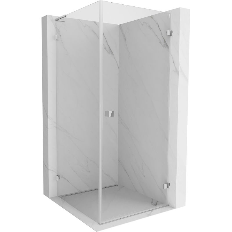 Mexen Lunar-B L cabine de douche pivotante droite 90 x 90 cm, transparent, chrome - 832L-090-090-01-00-P