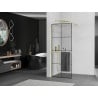 Mexen Kioto+ paroi de douche avec étagère Walk-in 80 x 200 cm, grille noire, or - 800-080-121-50-77