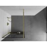 Mexen Kioto+ paroi de douche avec étagère Walk-in 80 x 200 cm, grille noire, or - 800-080-121-50-77