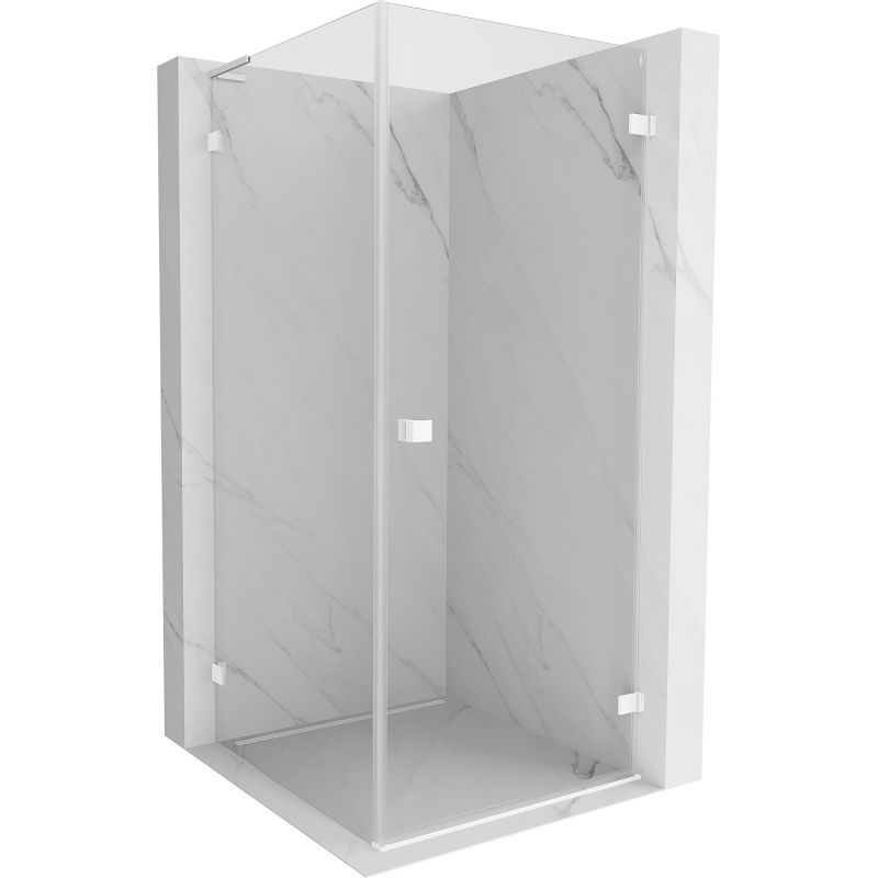 Mexen Lunar-B L cabine de douche pivotante droite 70 x 70 cm, transparente, blanche - 832L-070-070-20-00-P