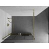Mexen Kioto+ paroi de douche avec étagère Walk-in 110 x 200 cm, grille noire, dorée - 800-110-121-50-77