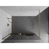 Mexen Kioto+ paroi de douche avec étagère Walk-in 130 x 200 cm, grille noire, dorée - 800-130-121-50-77