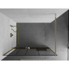 Mexen Kioto+ paroi de douche avec étagère Walk-in 80 x 200 cm, motif noir, or - 800-080-121-50-78