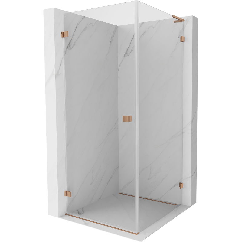 Mexen Lunar-B L cabine de douche pivotante gauche 70 x 70 cm, transparent, cuivre brossé - 832L-070-070-65-00-L