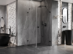 Mexen Lunar-B cabine de douche pivotante droite 70 x 70 cm, transparent, noir - 832-070-070-70-00-P