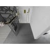 Mexen Kioto+ paroi de douche avec étagère Walk-in 80 x 200 cm, motif blanc, doré - 800-080-121-50-85