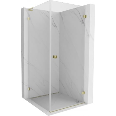 Mexen Lunar-B L cabine de douche pivotante droite 80 x 80 cm, transparent, doré - 832L-080-080-50-00-P