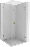 Mexen Lunar-B L cabine de douche pivotante droite 80 x 80 cm, transparent, doré - 832L-080-080-50-00-P