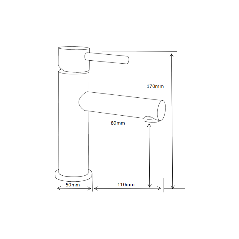 Mexen Elba robinet de lavabo, graphite - 74100-66