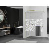Mexen Kioto+ paroi de douche avec tablette Walk-in 100 x 200 cm, motif blanc, or - 800-100-121-50-85