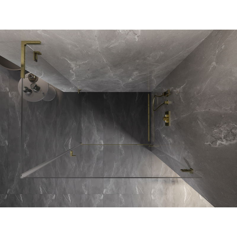 Mexen Lunar-B L cabine de douche pivotante droite 85 x 80 cm, transparent, or - 832L-085-080-50-00-P