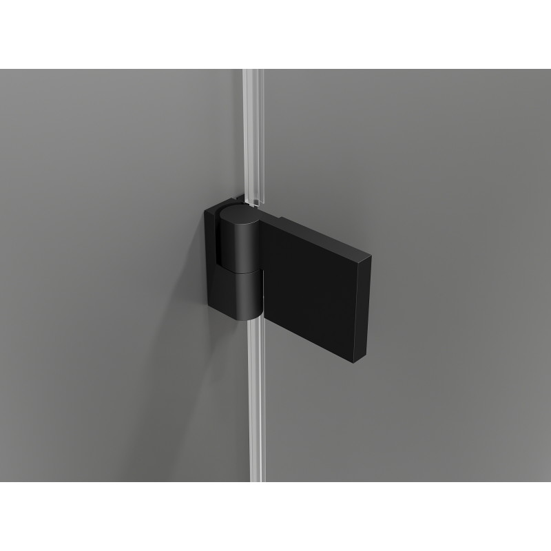 Mexen Lunar-B cabine de douche pivotante droite 90 x 80 cm, transparent, noir - 832-090-080-70-00-P