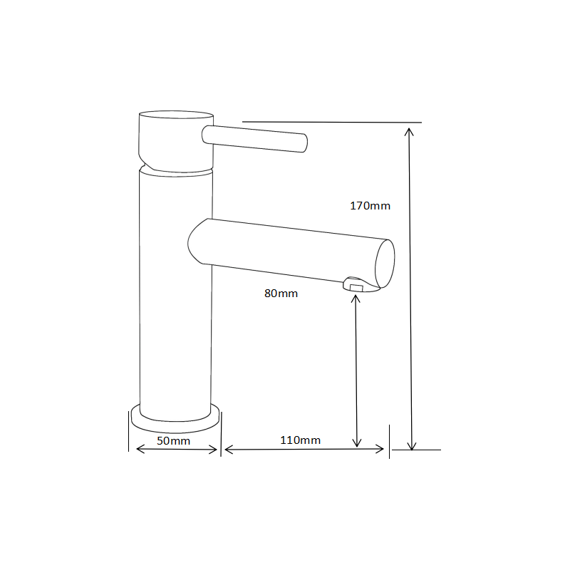 Mexen Elba robinet de lavabo, noir - 74100-70