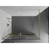 Mexen Kioto+ paroi de douche avec étagère Walk-in 80 x 200 cm, vague blanche, dorée - 800-080-121-50-97