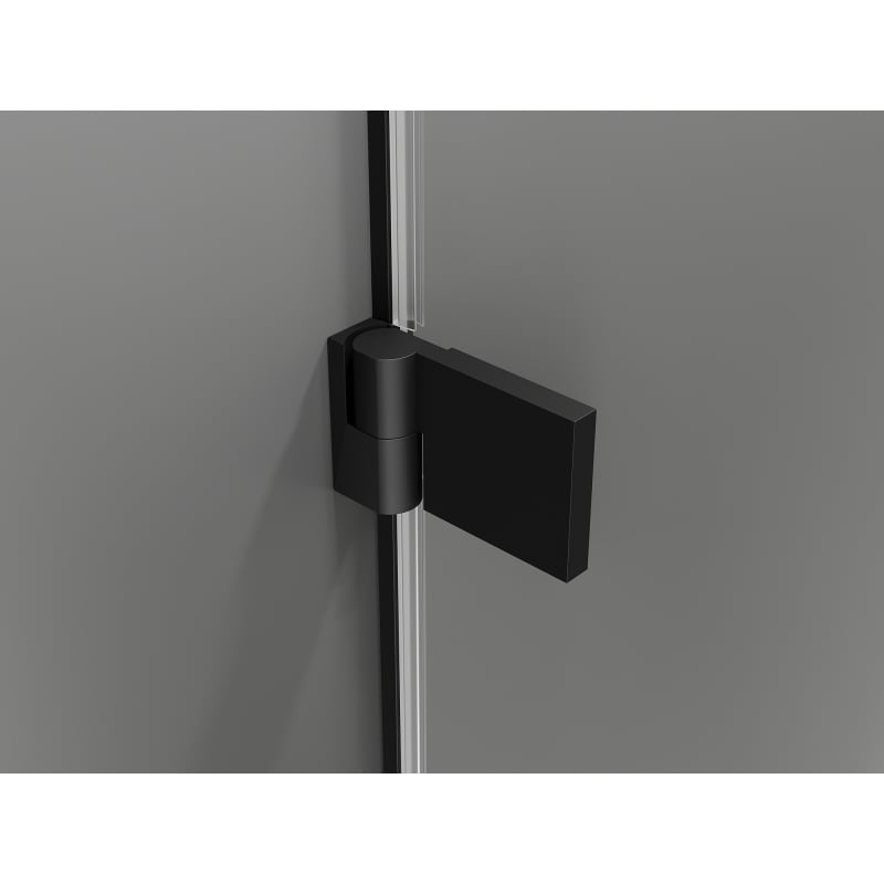Mexen Lunar-B cabine de douche pivotante droite 100 x 100 cm, transparent, noir - 832-100-100-70-00-P