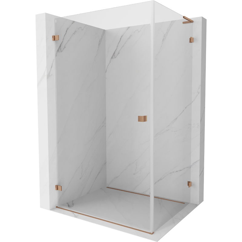 Mexen Lunar-B L cabine de douche pliante gauche 95 x 90 cm, transparent, cuivre brossé - 832L-095-090-65-00-L