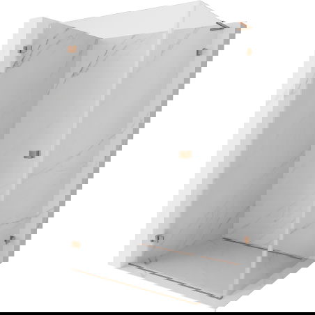 Mexen Lunar-B L cabine de douche pivotante gauche 100 x 90 cm, transparente, cuivre brossé - 832L-100-090-65-00-L