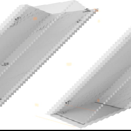 Mexen Lunar-B L cabine de douche pivotante gauche 100 x 100 cm, transparent, cuivre brossé - 832L-100-100-65-00-L