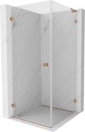 Mexen Lunar-B L cabine de douche pivotante gauche 100 x 100 cm, transparent, cuivre brossé - 832L-100-100-65-00-L