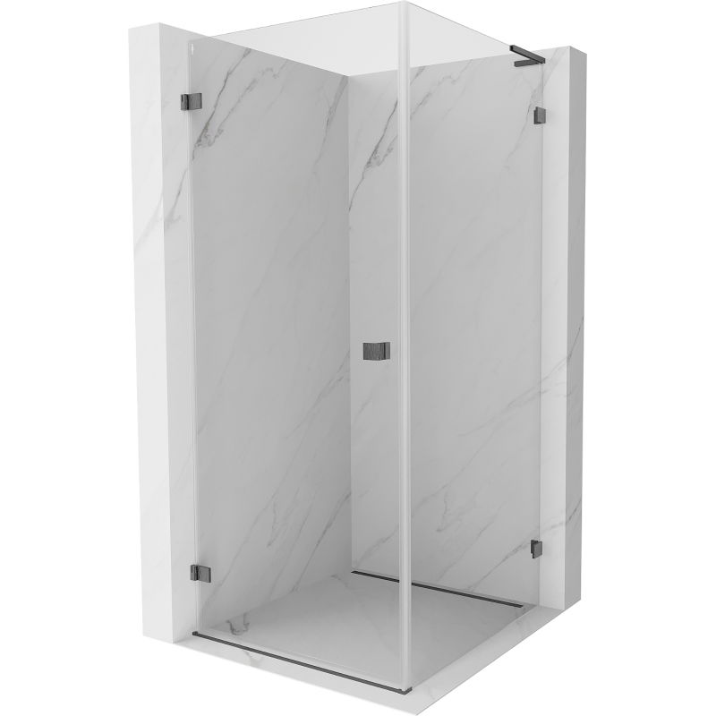 Mexen Lunar-B L cabine de douche pivotante gauche 100 x 100 cm, transparent, gris pistolet brossé - 832L-100-100-66-00-L