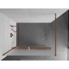 Mexen Kioto+ paroi de douche avec étagère Walk-in 80 x 200 cm, givrée, or rose - 800-080-121-60-30