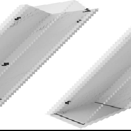 Mexen Lunar-B L cabine de douche pivotante gauche 100 x 100 cm, transparente, noire - 832L-100-100-70-00-L