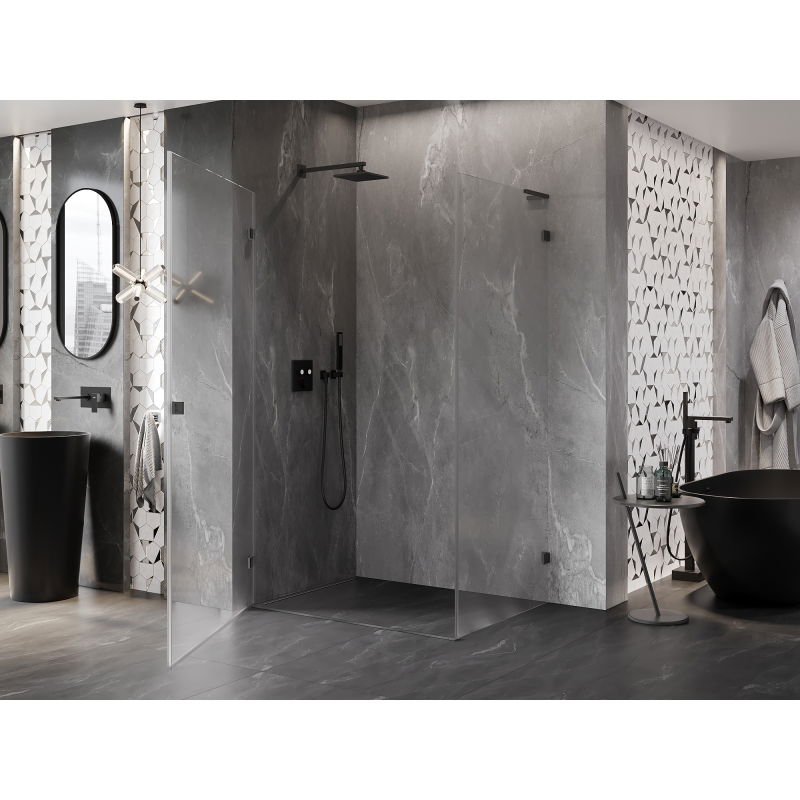 Mexen Lunar-B L cabine de douche pivotante gauche 90 x 80 cm, transparent, métal canon - 832L-090-080-95-00-L