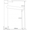 Mexen Elba robinet de lavabo haut, Graphite - 74110-66