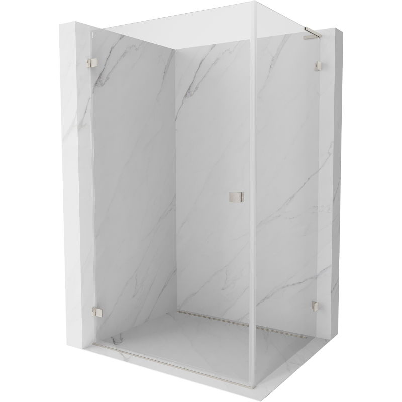 Mexen Lunar-B L cabine de douche pivotante gauche 85 x 80 cm, transparent, nickel brossé - 832L-085-080-97-00-L