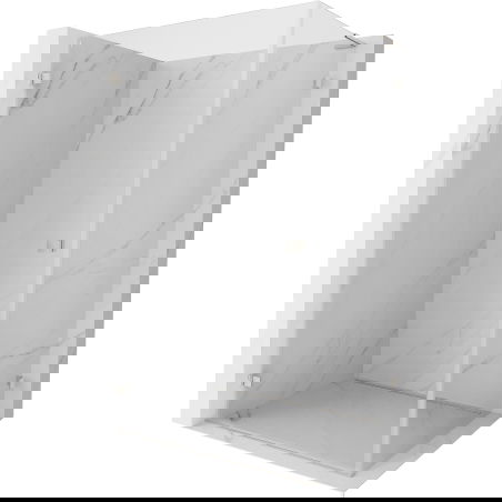 Mexen Cabin de Douche Inclinée Gauche Lunar-B L 90 x 80 cm, Transparent, Nickel Brossé- 832L-090-080-97-00-L