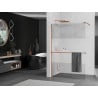 Mexen Kioto+ paroi de douche avec étagère Walk-in 100 x 200 cm, transparent/sablé, or rose - 800-100-121-60-35