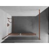 Mexen Kioto+ paroi de douche avec étagère Walk-in 100 x 200 cm, transparent/sablé, or rose - 800-100-121-60-35
