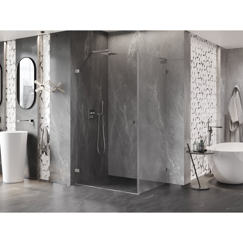 Mexen Lunar-B L cabine de douche pivotante gauche 95 x 90 cm, transparent, nickel brossé- 832L-095-090-97-00-L