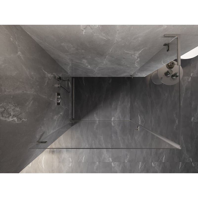 Mexen Lunar-B L cabine de douche pivotante gauche 95 x 90 cm, transparent, nickel brossé- 832L-095-090-97-00-L