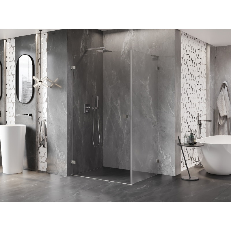 Mexen Lunar-B L cabine de douche pivotante gauche 100 x 90 cm, transparent, nickel brossé- 832L-100-090-97-00-L