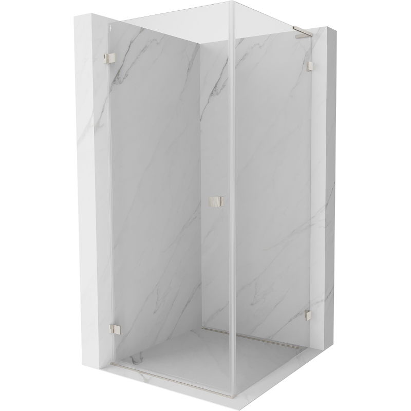Mexen Lunar-B L cabine de douche pivotante gauche 100 x 100 cm, transparent, nickel brossé - 832L-100-100-97-00-L