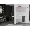 Mexen Kioto+ paroi de douche avec étagère Walk-in 120 x 200 cm, transparent/sablé, or rose - 800-120-121-60-35