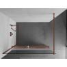 Mexen Kioto+ paroi de douche avec étagère Walk-in 120 x 200 cm, transparent/sablé, or rose - 800-120-121-60-35