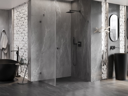 Mexen Lunar-B cabine de douche battante droite 90 x 80 cm, transparent, métal canon - 832-090-080-95-00-P