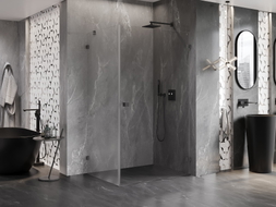 Mexen Lunar-B cabine de douche pivotante droite 100 x 80 cm, transparent, métal gun - 832-100-080-95-00-P