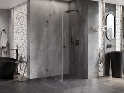 Mexen Lunar-B cabine de douche pivotante droite 100 x 100 cm, transparent, métal canon - 832-100-100-95-00-P