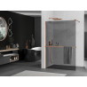 Mexen Kioto+ cloison de douche avec étagère Walk-in 100 x 200 cm, graphite, or rose - 800-100-121-60-40