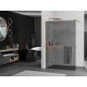 Mexen Kioto+ paroi de douche avec étagère Walk-in 110 x 200 cm, graphite, or rose - 800-110-121-60-40