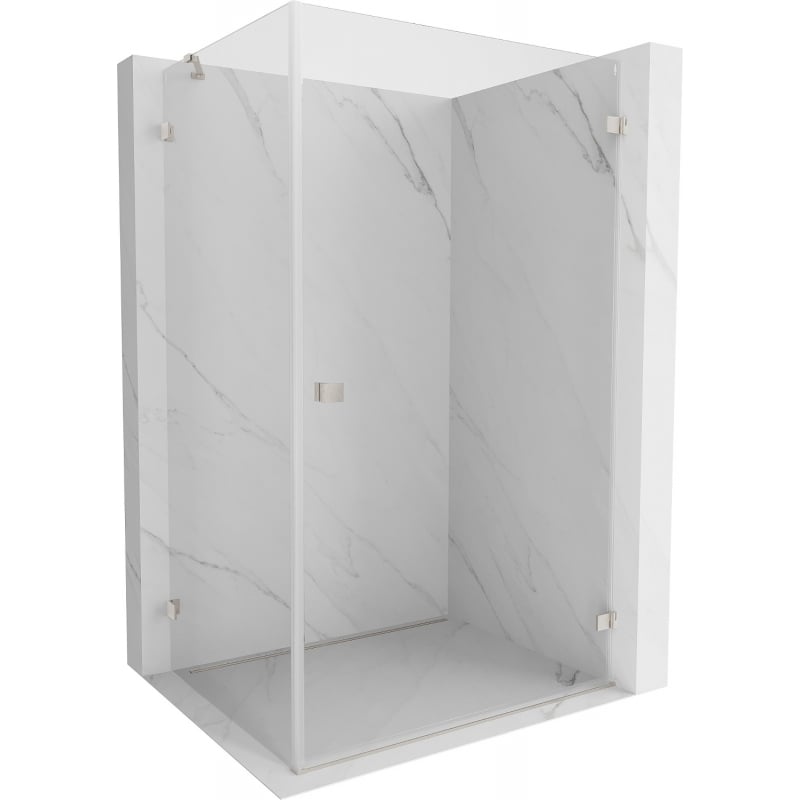 Mexen Lunar-B cabine de douche pivotante droite 85 x 70 cm, transparent, nickel brossé - 832-085-070-97-00-P