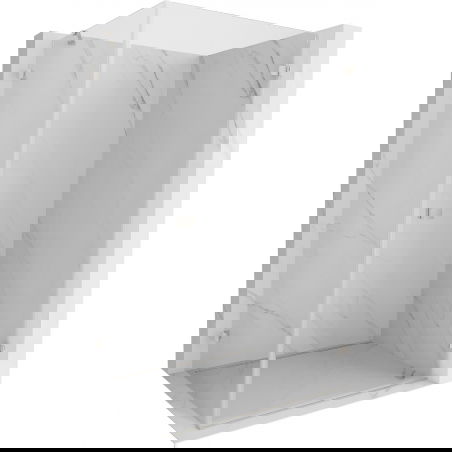 Cabine de douche articulée Mexen Lunar-B droite 90 x 70 cm, transparente, nickel brossé - 832-090-070-97-00-P